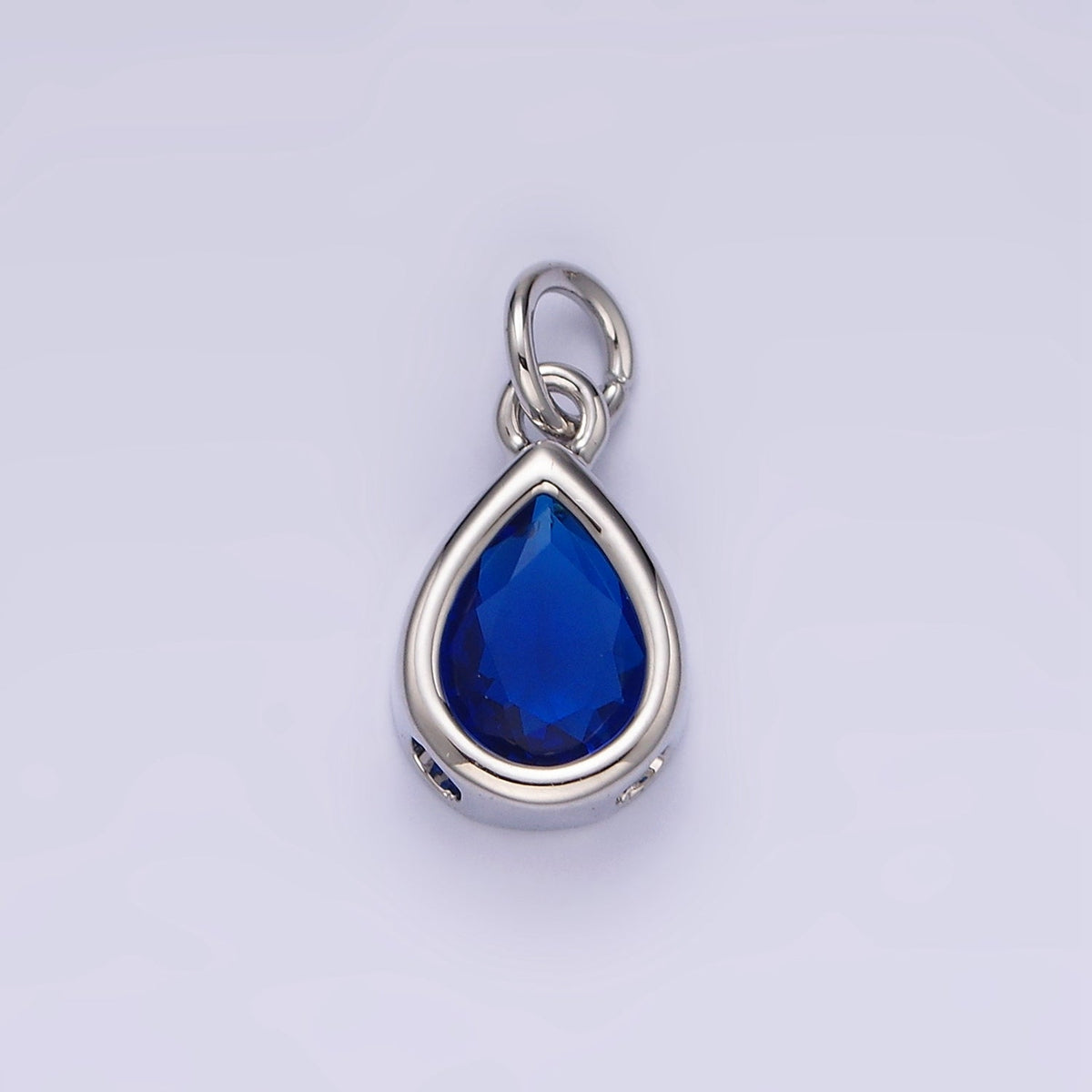 24K Gold Filled 15mm CZ Teardrop Bezel Charm in Gold & Silver | N1625 - N1647