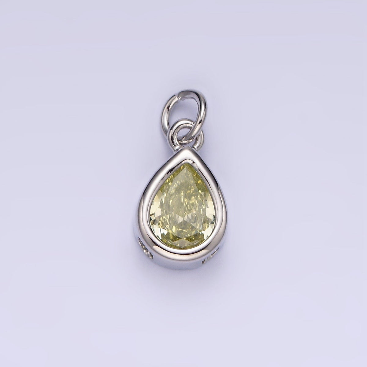 24K Gold Filled 15mm CZ Teardrop Bezel Charm in Gold & Silver | N1625 - N1647