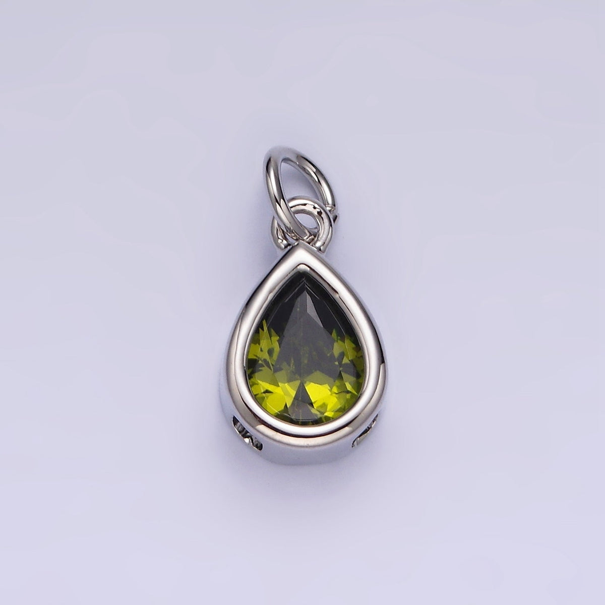 24K Gold Filled 15mm CZ Teardrop Bezel Charm in Gold & Silver | N1625 - N1647