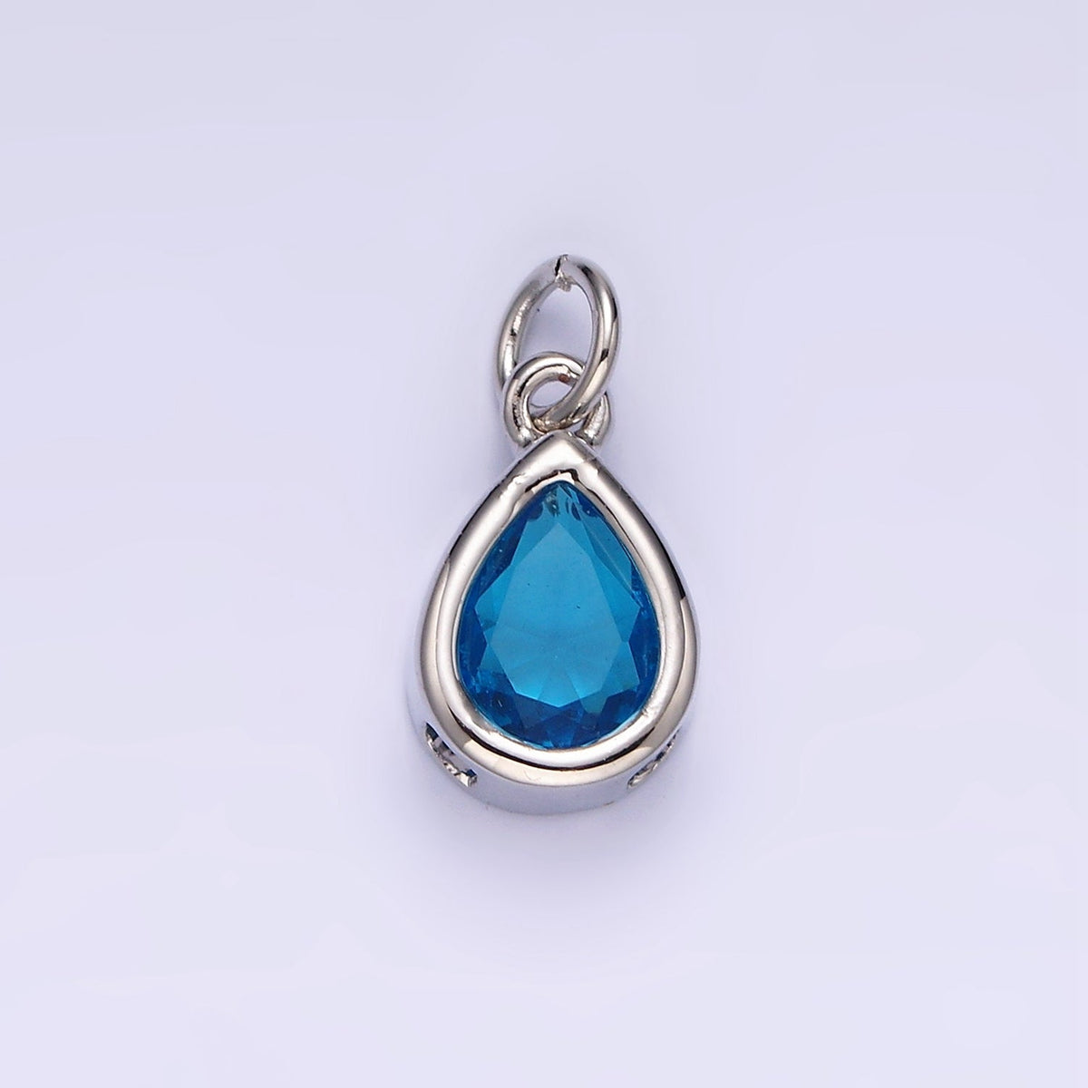 24K Gold Filled 15mm CZ Teardrop Bezel Charm in Gold & Silver | N1625 - N1647