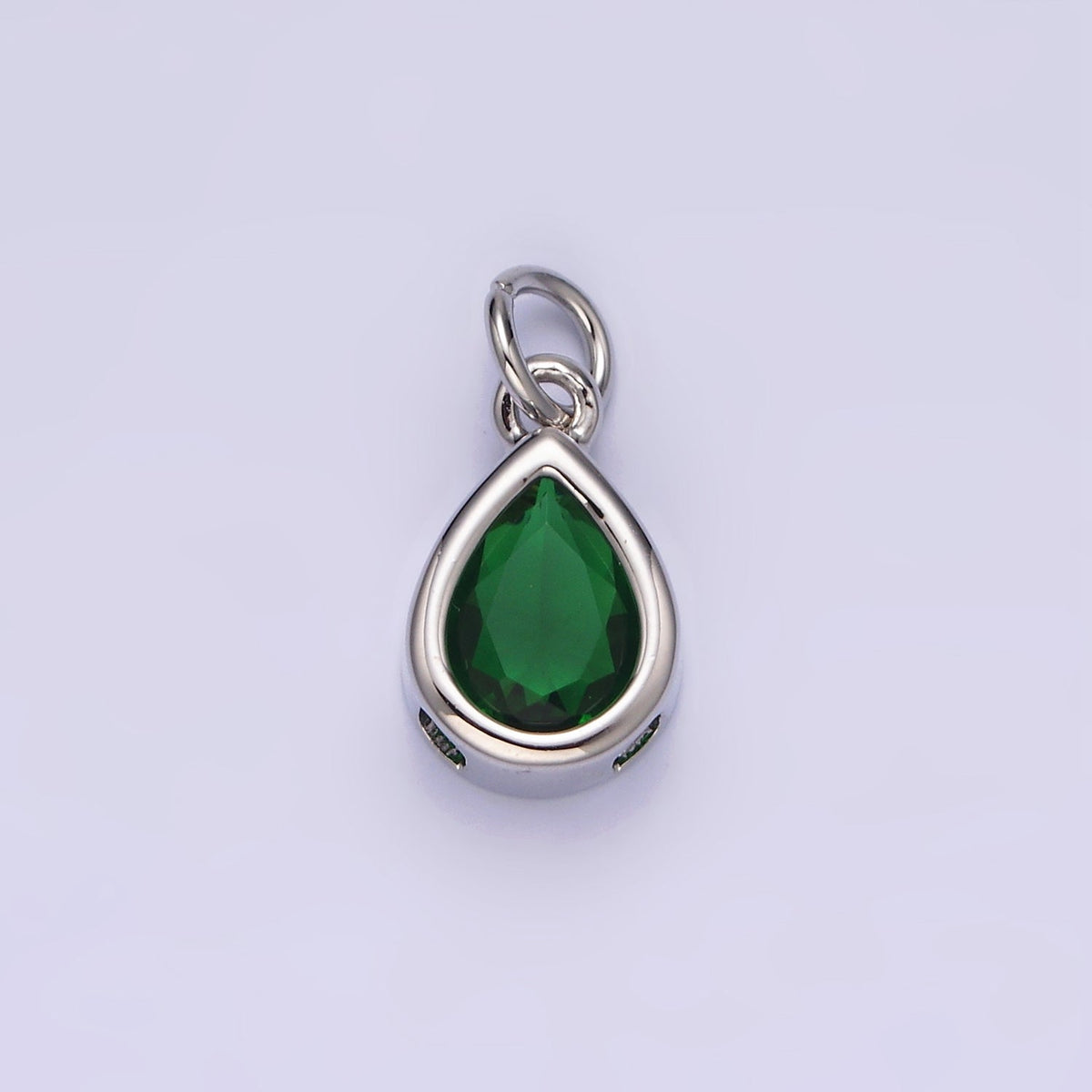 24K Gold Filled 15mm CZ Teardrop Bezel Charm in Gold & Silver | N1625 - N1647