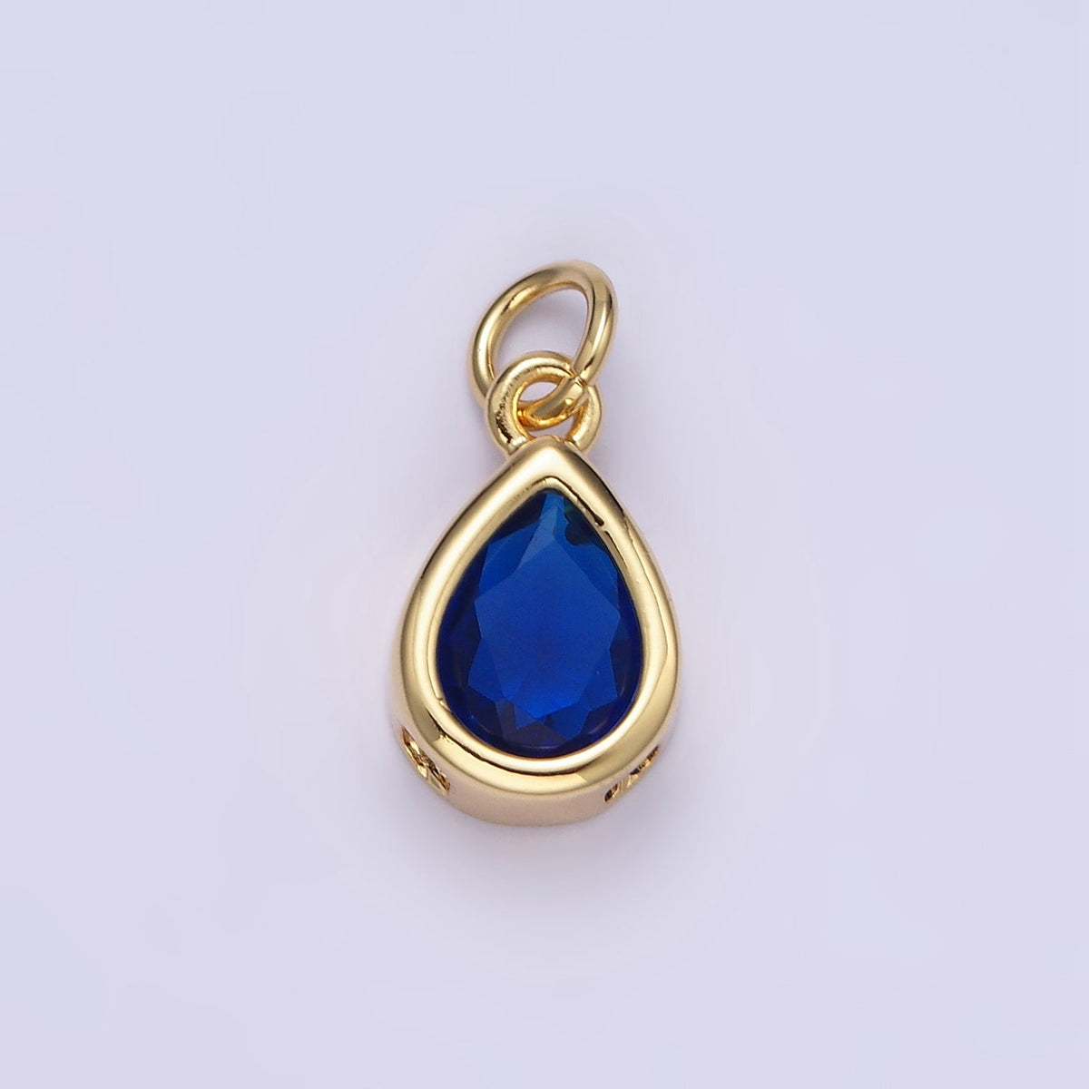 24K Gold Filled 15mm CZ Teardrop Bezel Charm in Gold & Silver | N1625 - N1647