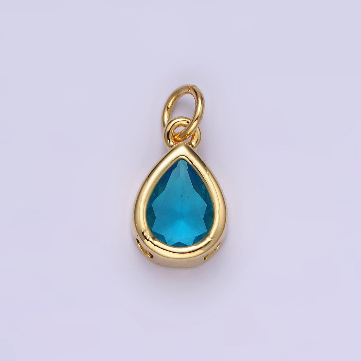 24K Gold Filled 15mm CZ Teardrop Bezel Charm in Gold & Silver | N1625 - N1647