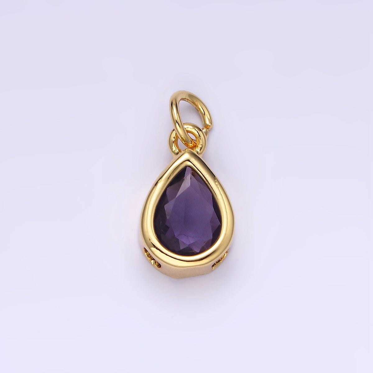 24K Gold Filled 15mm CZ Teardrop Bezel Charm in Gold & Silver | N1625 - N1647