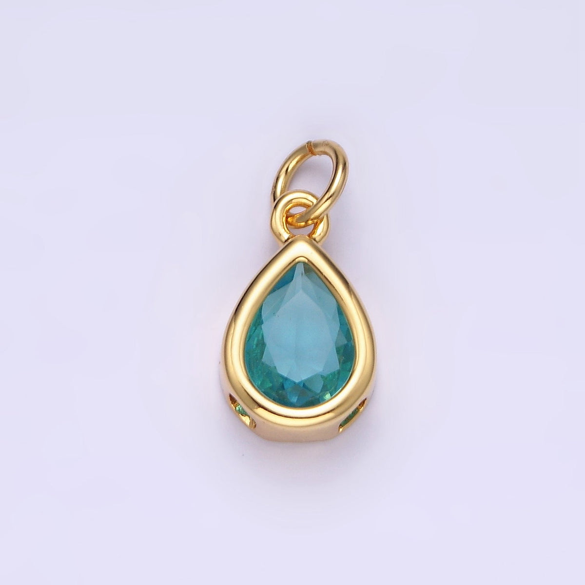 24K Gold Filled 15mm CZ Teardrop Bezel Charm in Gold & Silver | N1625 - N1647