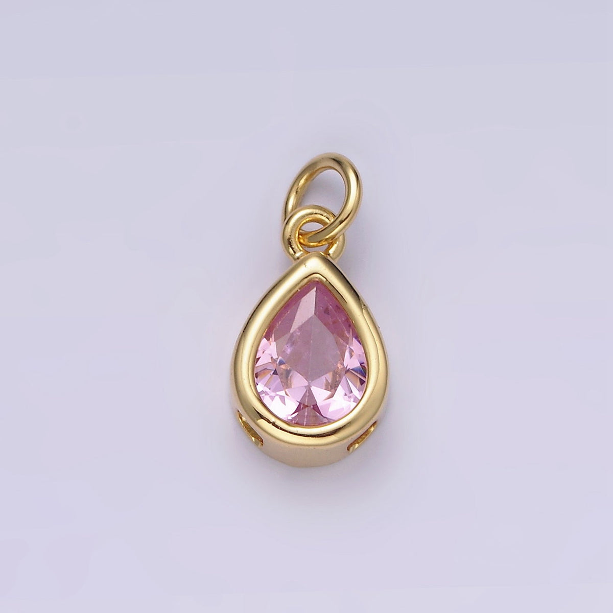 24K Gold Filled 15mm CZ Teardrop Bezel Charm in Gold & Silver | N1625 - N1647