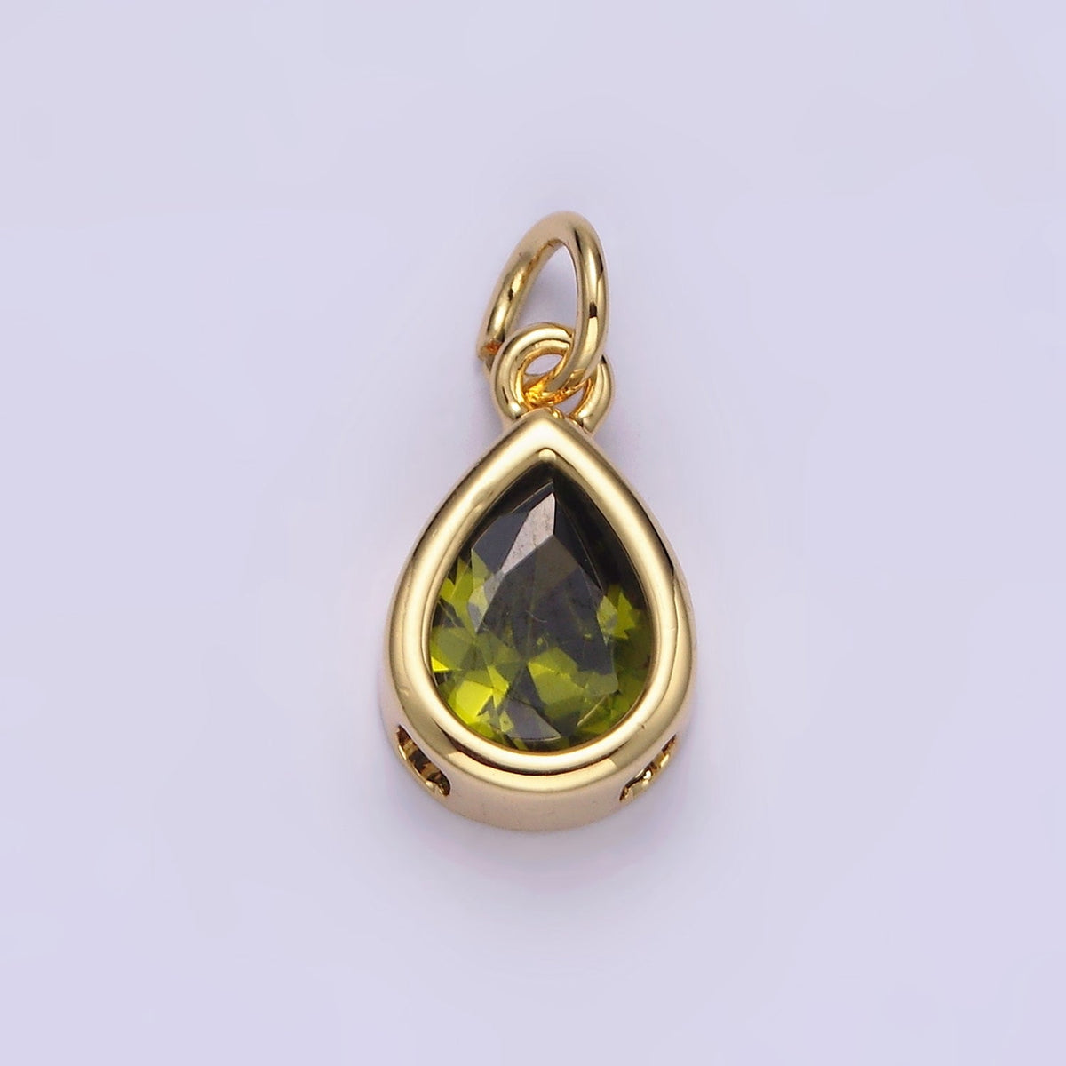24K Gold Filled 15mm CZ Teardrop Bezel Charm in Gold & Silver | N1625 - N1647