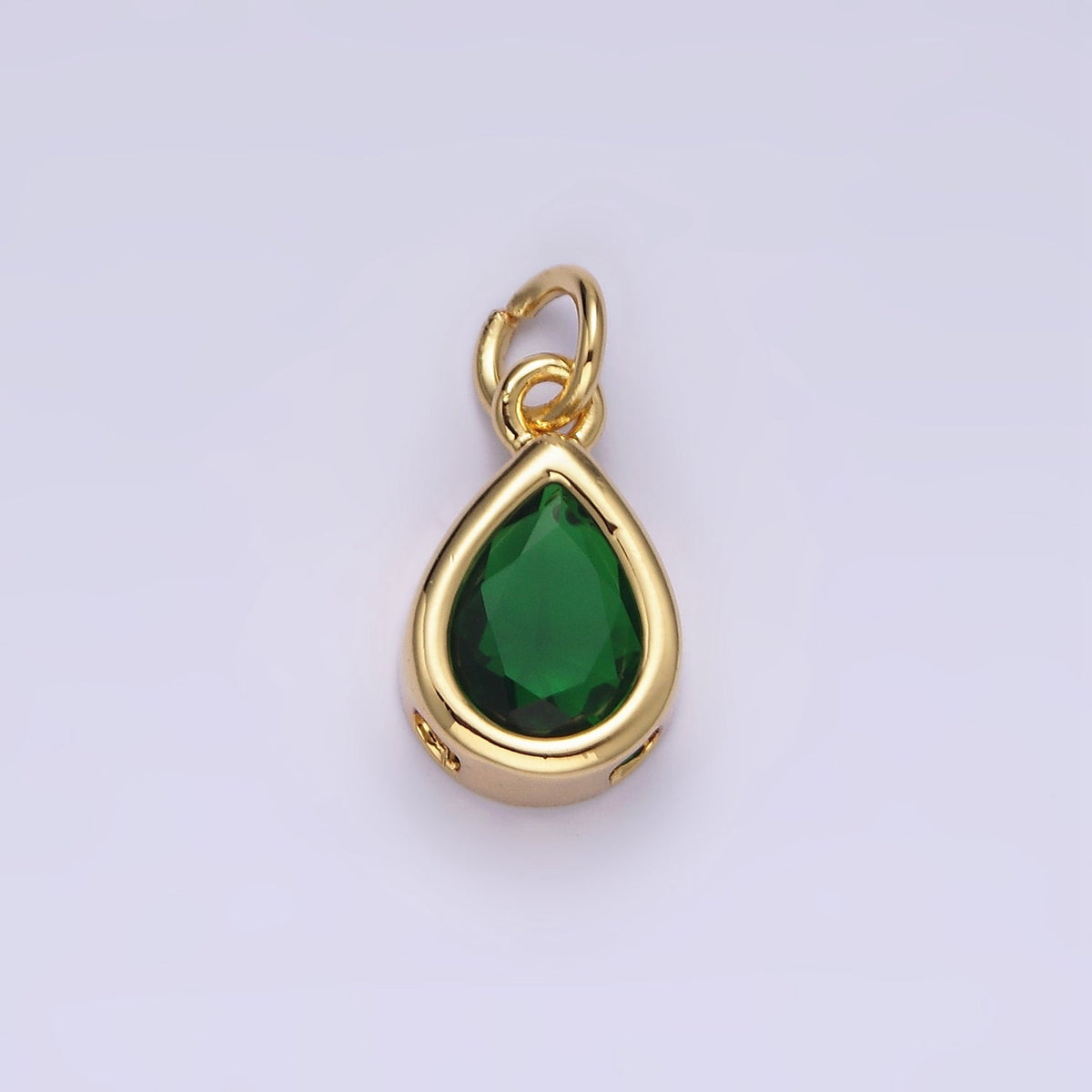24K Gold Filled 15mm CZ Teardrop Bezel Charm in Gold & Silver | N1625 - N1647