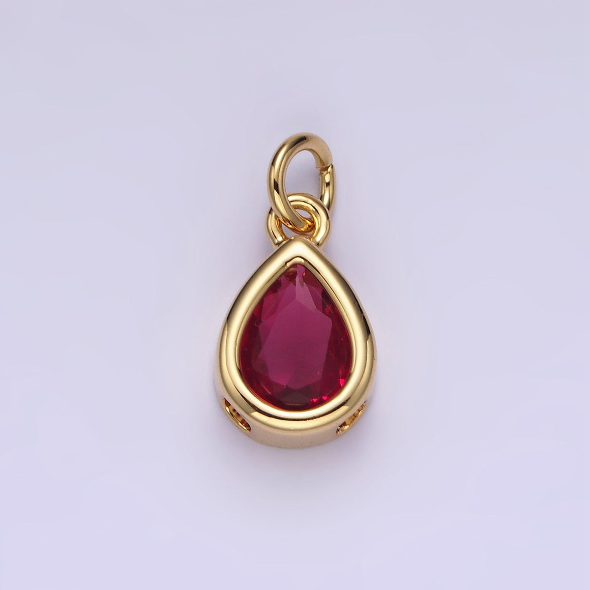 24K Gold Filled 15mm CZ Teardrop Bezel Charm in Gold & Silver | N1625 - N1647