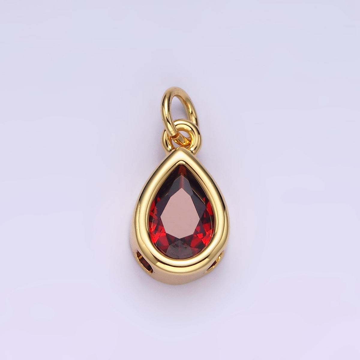 24K Gold Filled 15mm CZ Teardrop Bezel Charm in Gold & Silver | N1625 - N1647