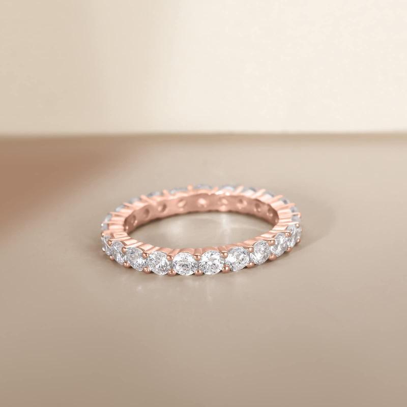Women's Classic Row Diamond Platinum Light Luxury Valentine's Day Ring