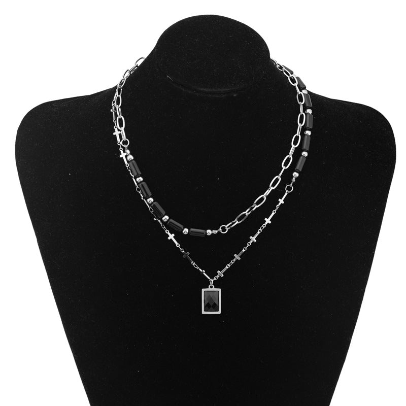 Cross Dark Female Summer High-grade Design Sense Fashion Clavicle Chain Necklace