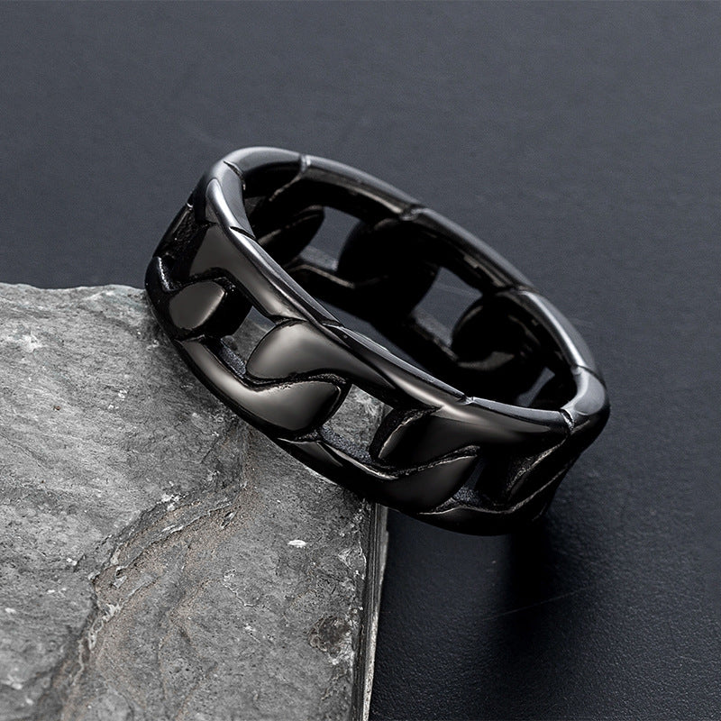 Steel Unique Hipster Hip Hop Cuban Rings