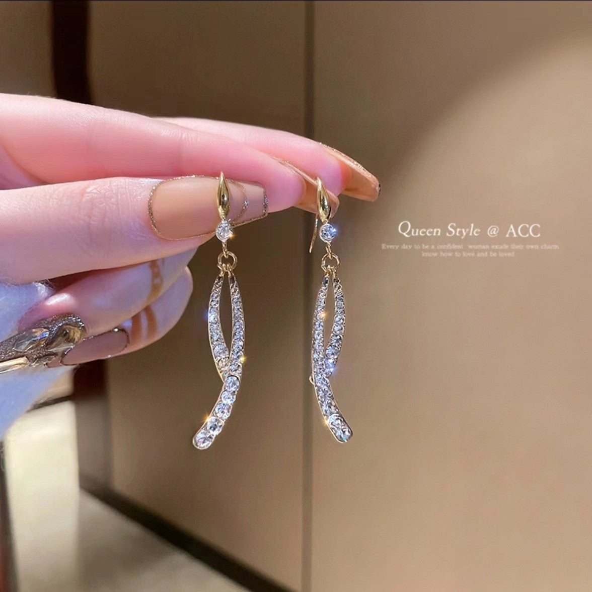 Needle Niche Design Temperament Wild Star River Tassel Simple Light Earrings