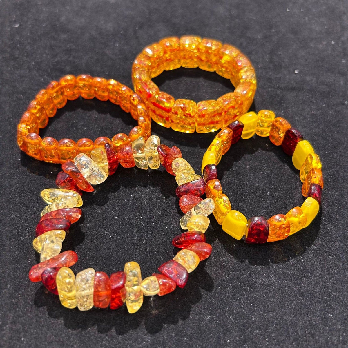 Women's & Men's Artificial Amber Piebald Old Beeswax Manual Retro Bracelet
