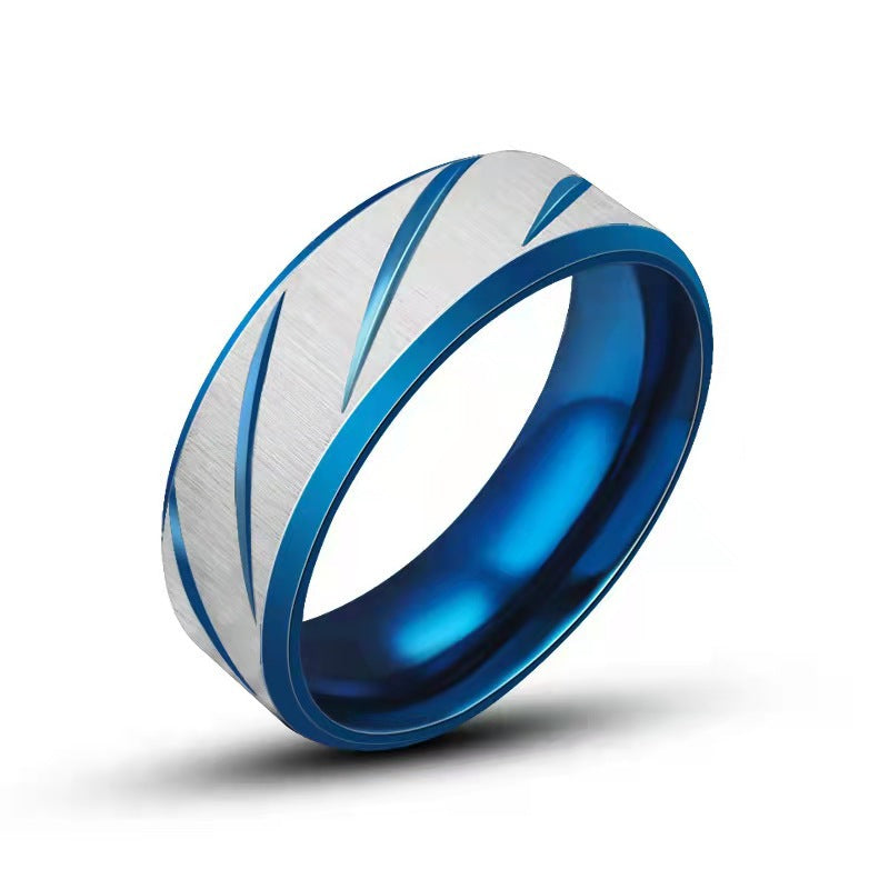 Men's Stainless Steel Fashion Domineering Double Beveled Batch Ring