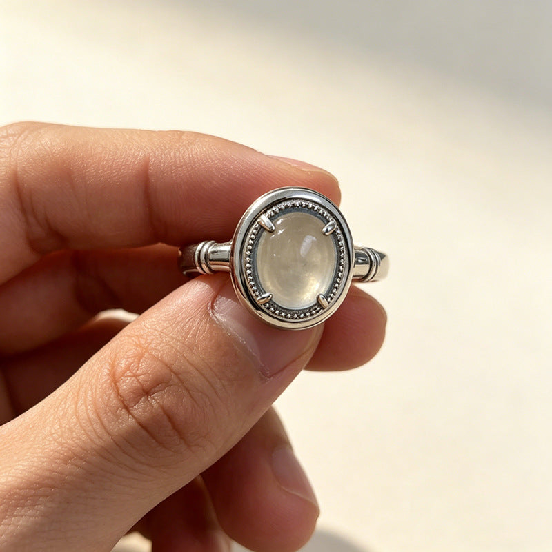 Women's Korean Niche Design Retro Ghost Style Simple Fashionable Inlaid Rings