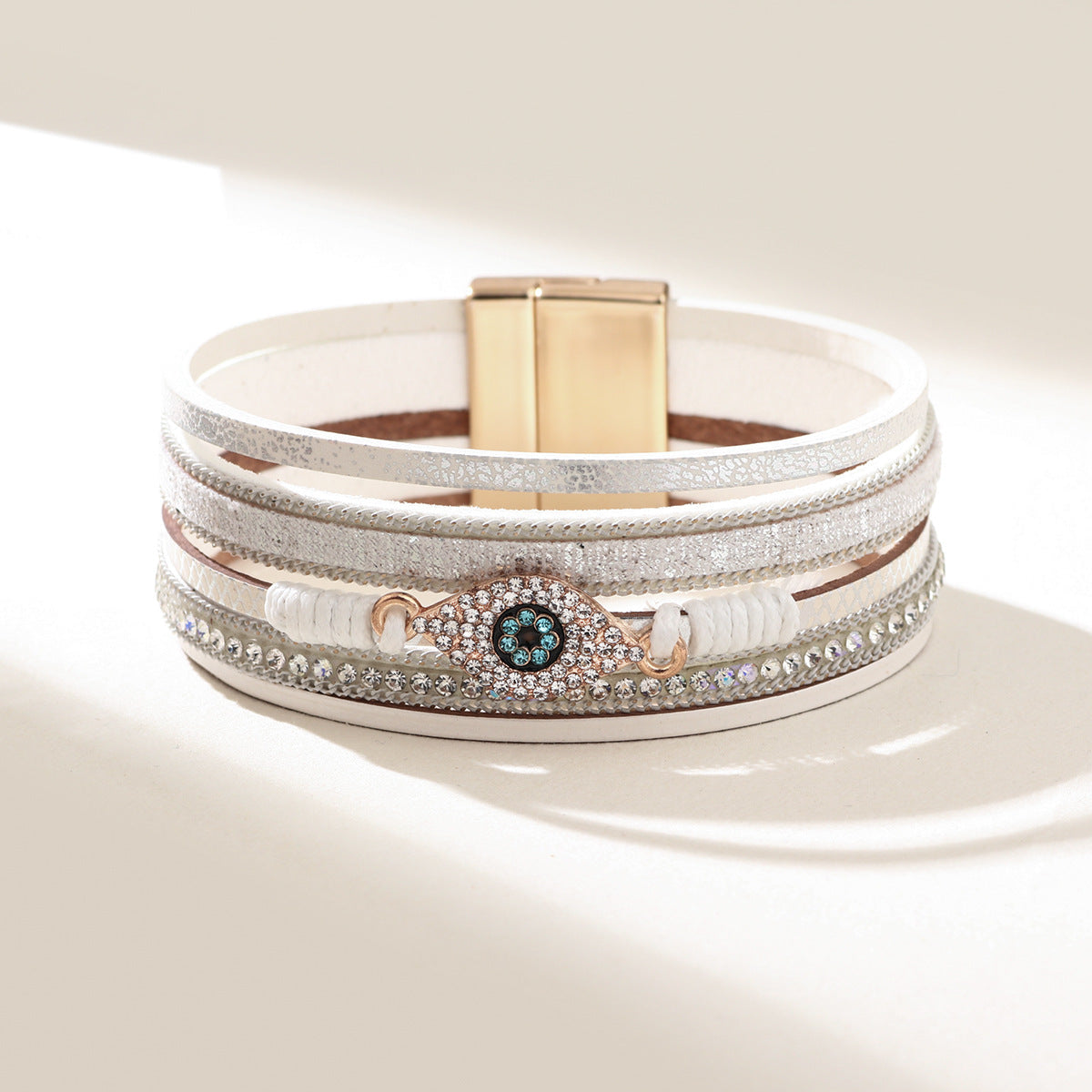 Bohemian Style Devil's Eye Diamond Leather Simple Bracelet
