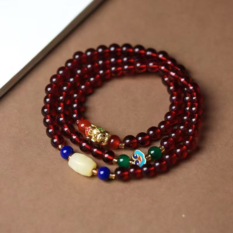 Garnet Lotus Seedpod Female Niche Design Bracelet