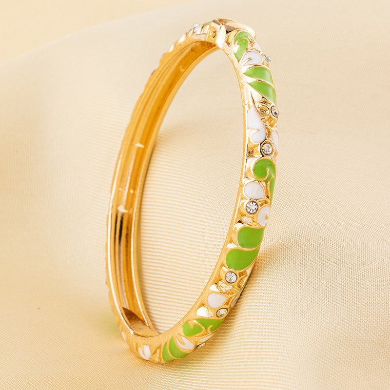 Cloisonne Light Luxury Palace Style Enamel Drop Oil Flower Series Bracelets