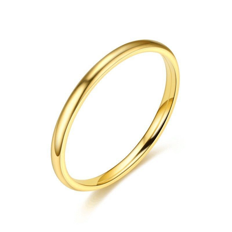 Steel Female Simple Korean Glossy Couple Rings
