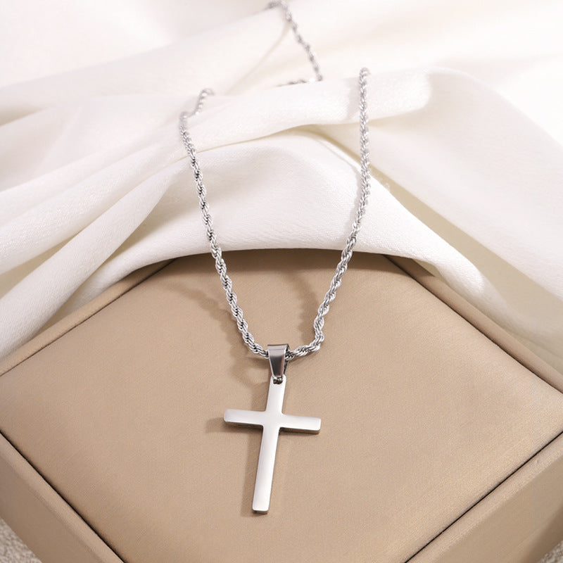Steel Gold Hemp Flowers Chain Cross Titanium No Necklaces