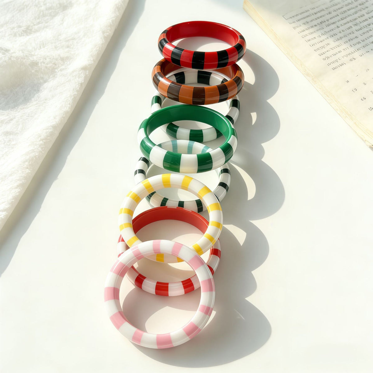 Mint Green Round Multi Resin Bohemian Fashion Bracelets
