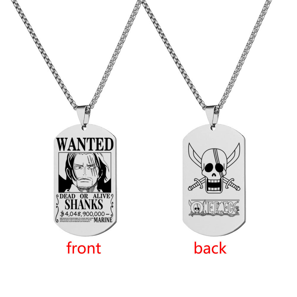 Wanted Order Dog Tag Lettering Sea King Necklaces
