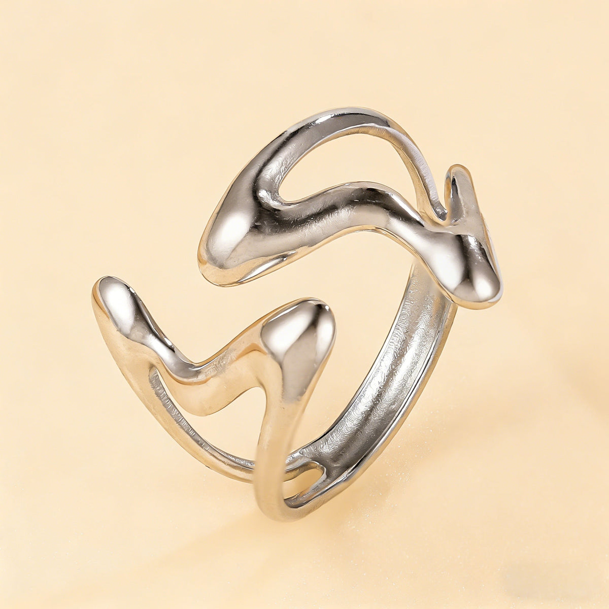 Stainless Steel Simple Style Geometric Open Niche Hip Hop Rings