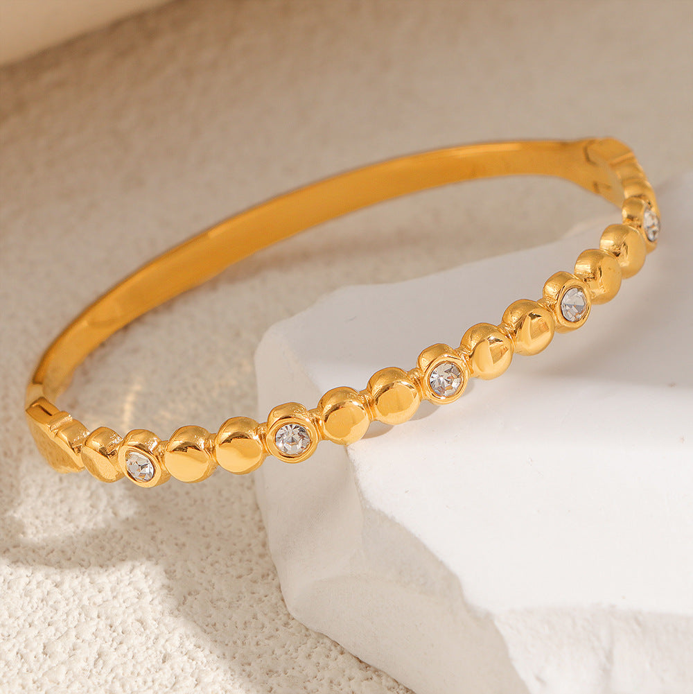 Women's Fashion Titanium Steel Geometric Variety White Diamond Light Luxury Bracelet