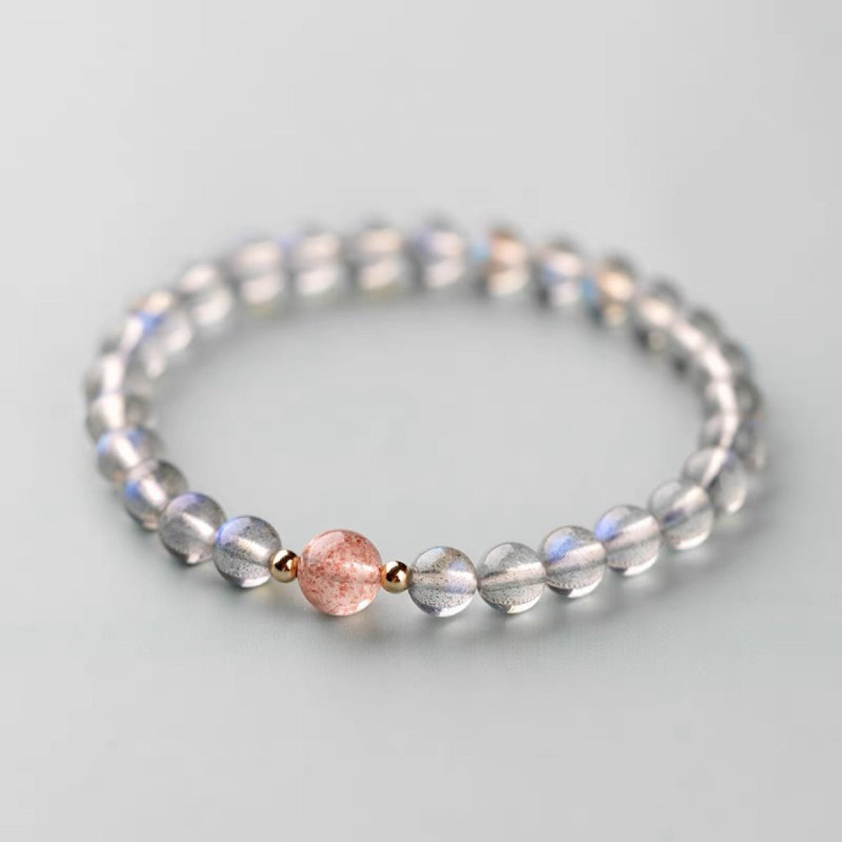 Moonstone Strawberry Niche Light Luxury Minimalist Moonlight Fine Bracelet