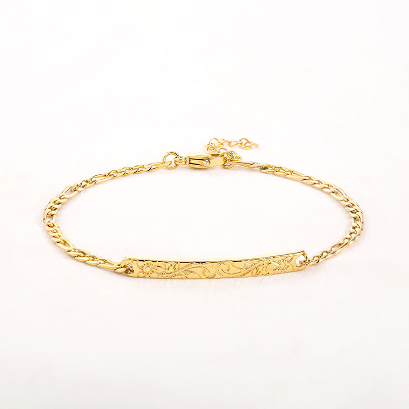 Retro Minority Titanium Steel Gold-plated Chain Vine Bracelets