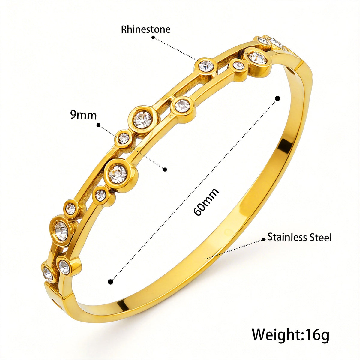 Open Stainless Steel Hydraulic Light Luxury High-grade Exaggerated Design Sense Bracelets