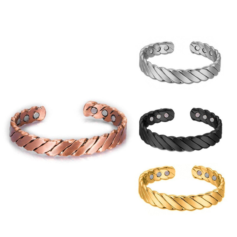 Environmental Protection Alloy Fashion Trend Open Optional Striped Magnet Bracelet