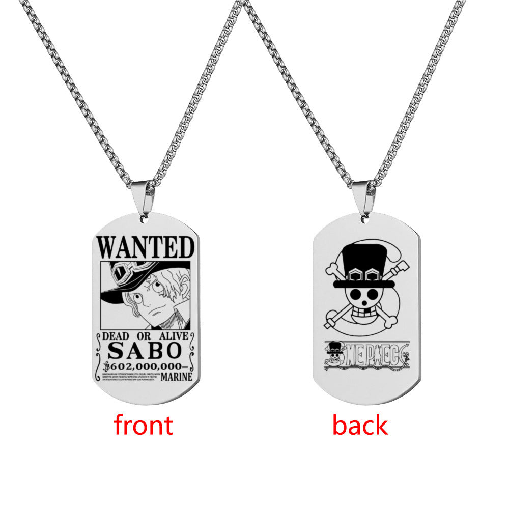Wanted Order Dog Tag Lettering Sea King Necklaces
