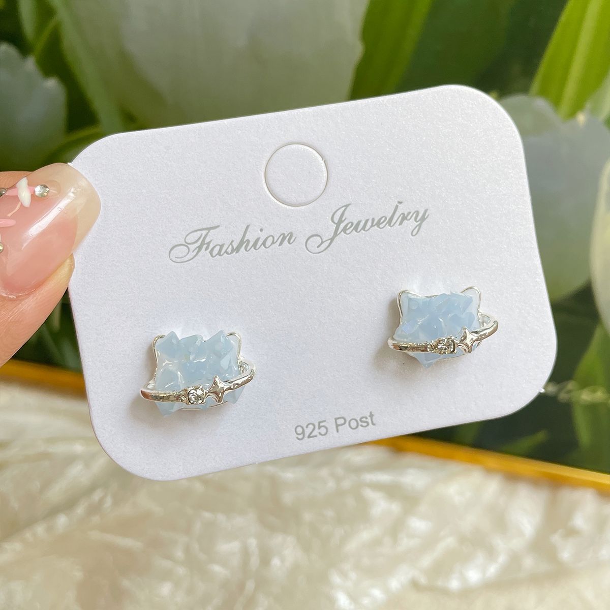 Women's Gradient Crystal Bow Sier Needle Light Luxury Pearl Butterfly Earrings