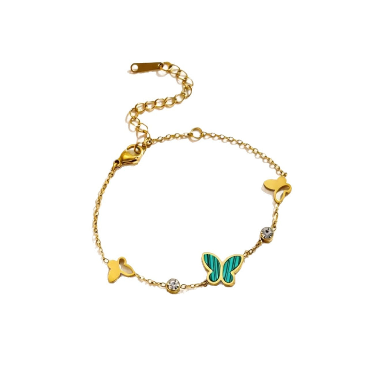 Jeweled Butterfly Titanium Steel Fritillary Color Bracelet