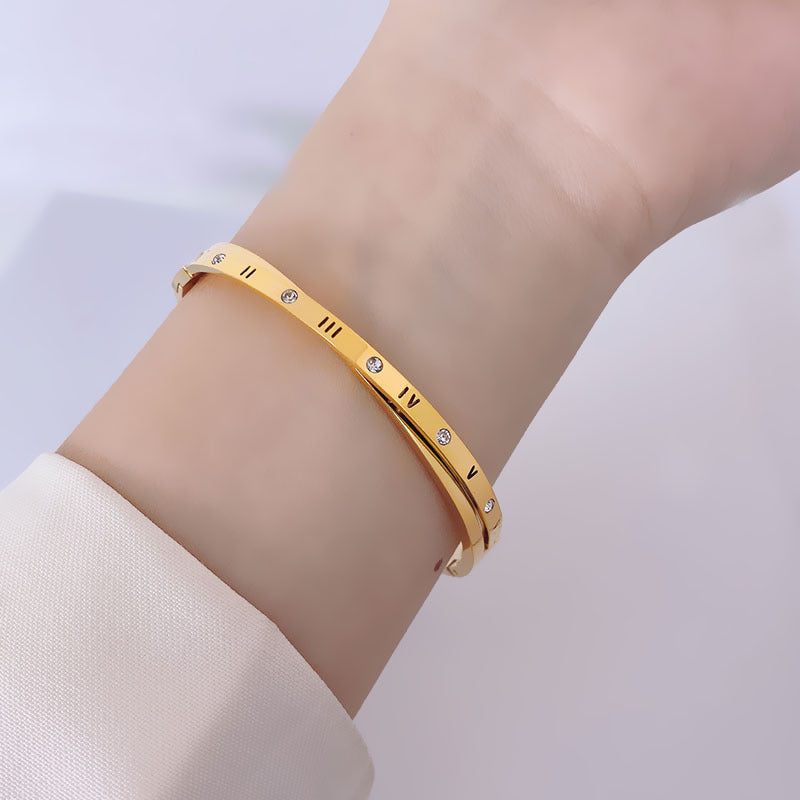 Titanium Steel Female Simple Graceful Rose Gold Fashion Bracelets