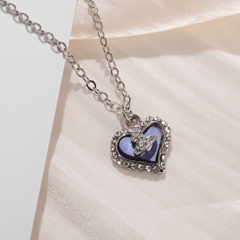 Women's Small Love Fritillary Light Luxury High-grade Sweet Heart-shaped Necklaces