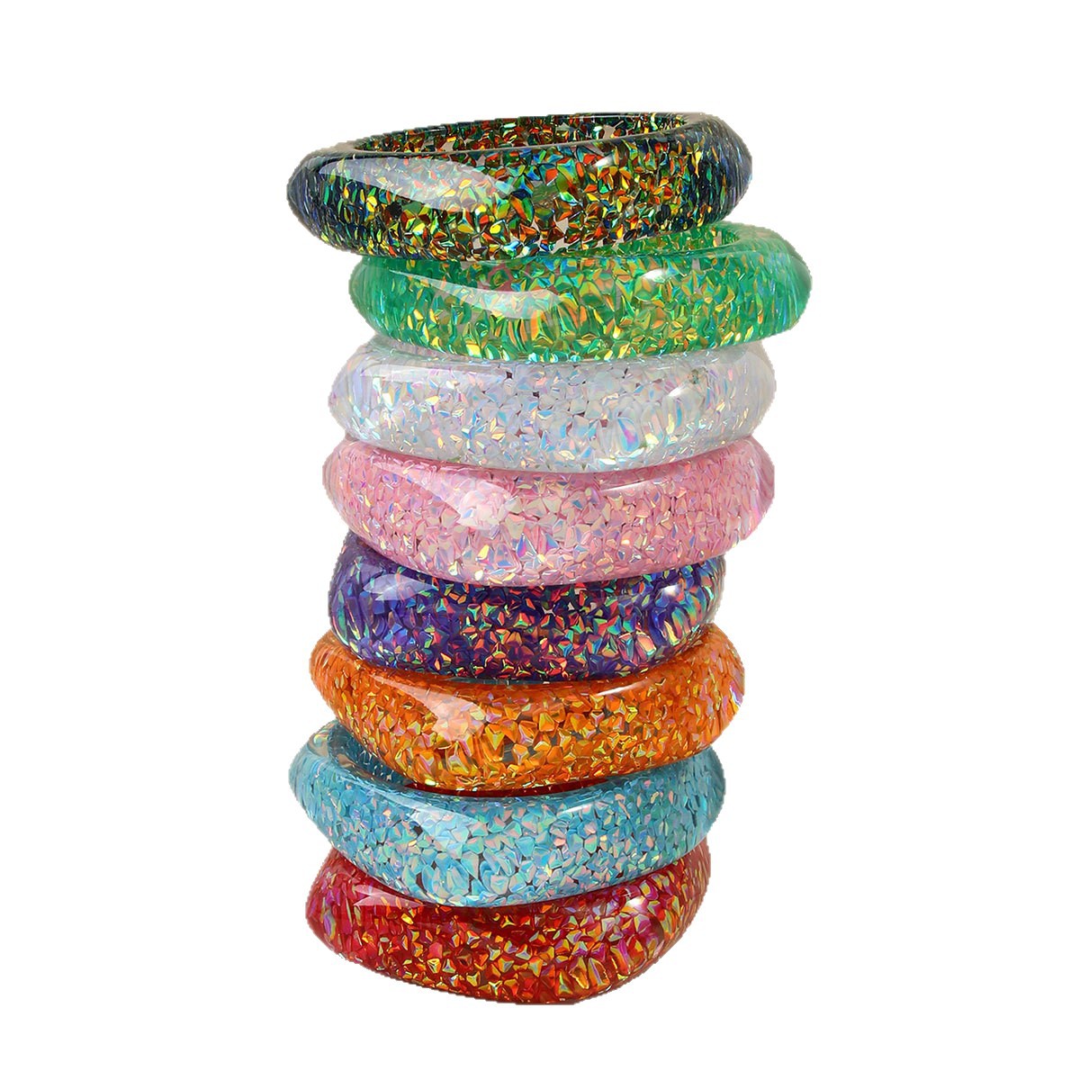 Color Flash Diamond In The Debris Resin Glitter Bracelets