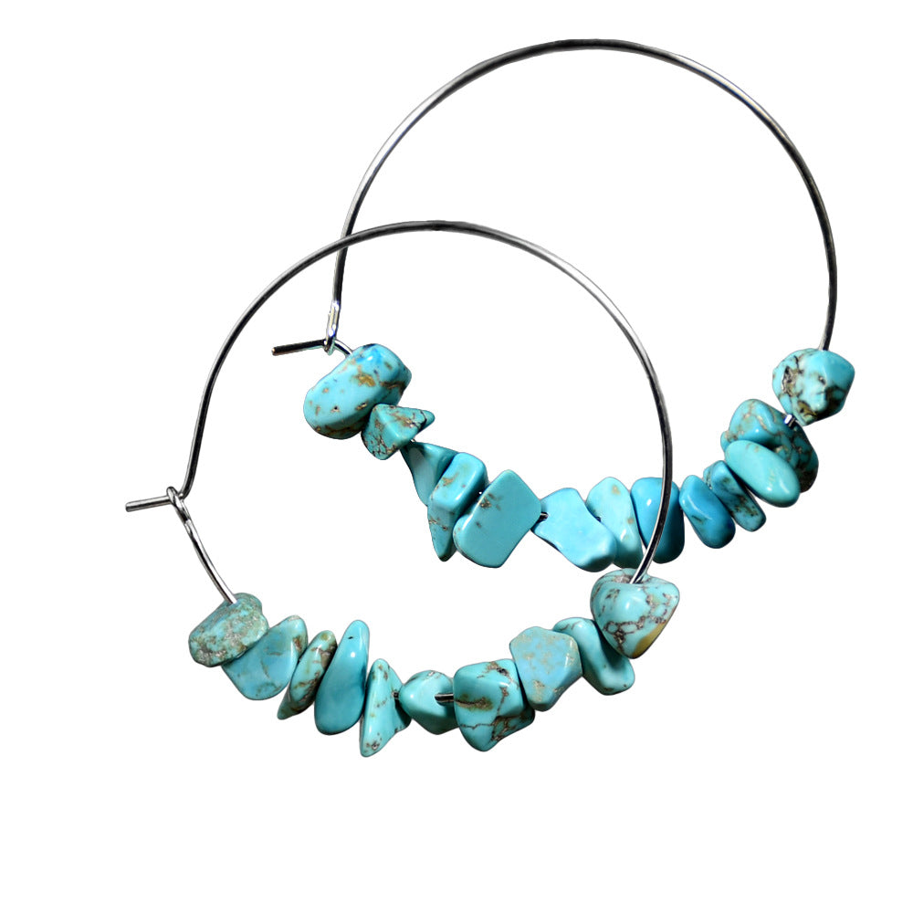 Vacation Style Color Irregular Gravel Female High Earrings