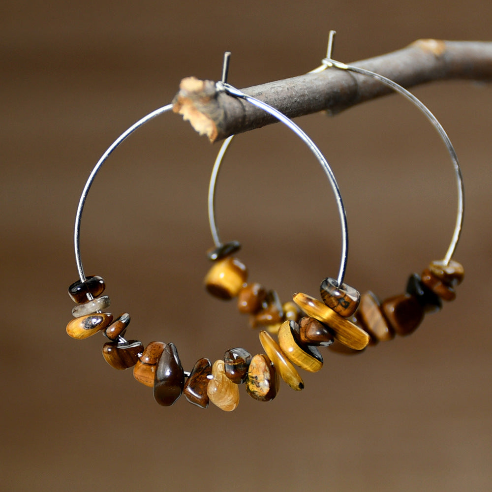 Vacation Style Color Irregular Gravel Female High Earrings