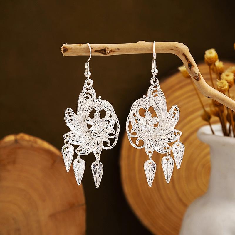 Colorful Long Feather Tassel Scenic Spot Earrings