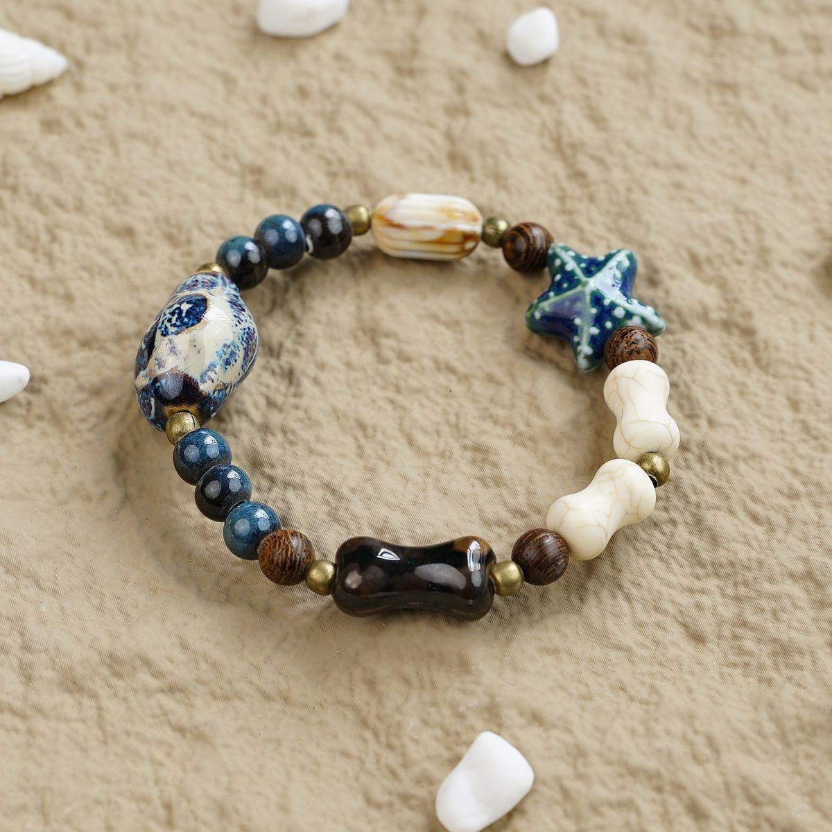 Ceramic Painted Pottery Beads Female Literary Bracelet