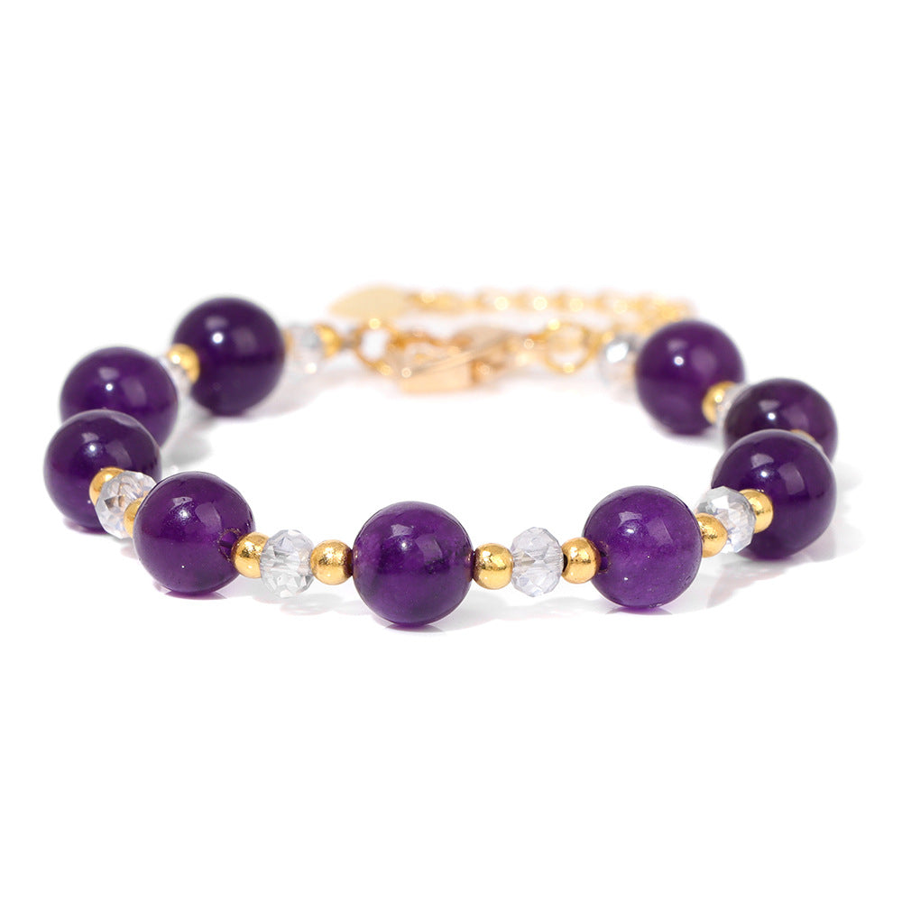 Women's Natural Stone Beads Simple Lobster Buckle Bracelet