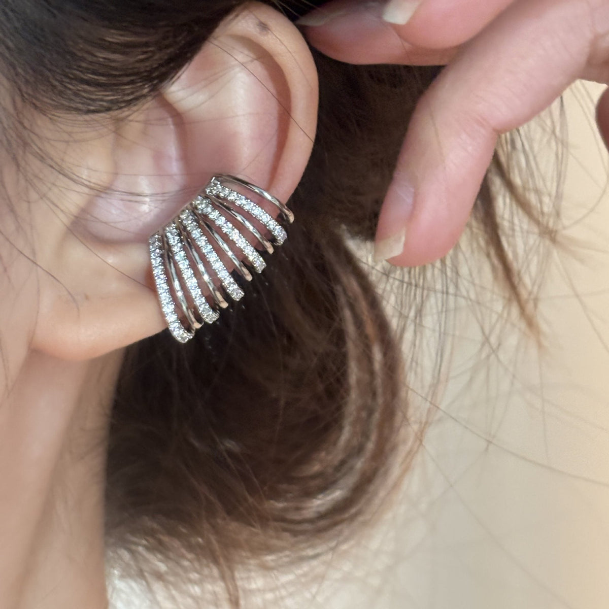 Real Gold Electroplated Zircon Korean Style Earrings