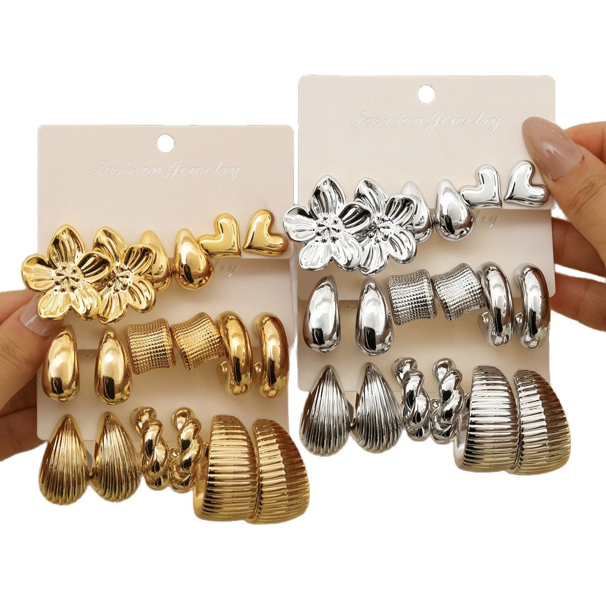 Vintage Geometric High-grade Flower Heart Shaped Earrings