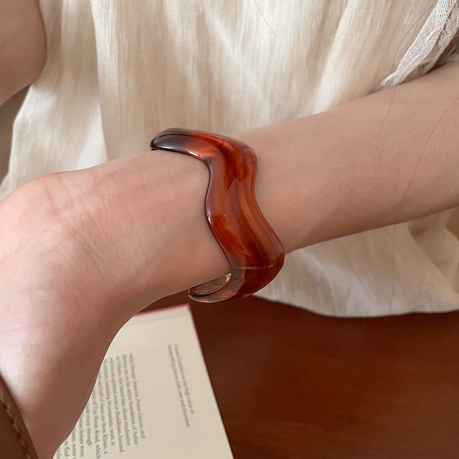 Acrylic Irregular Retro Unique Design Niche Simple Bracelet