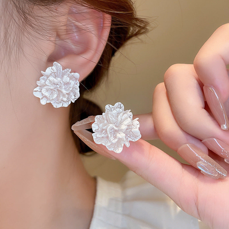 Needle High-grade Flower Tassel Pearl French Fashion Earrings