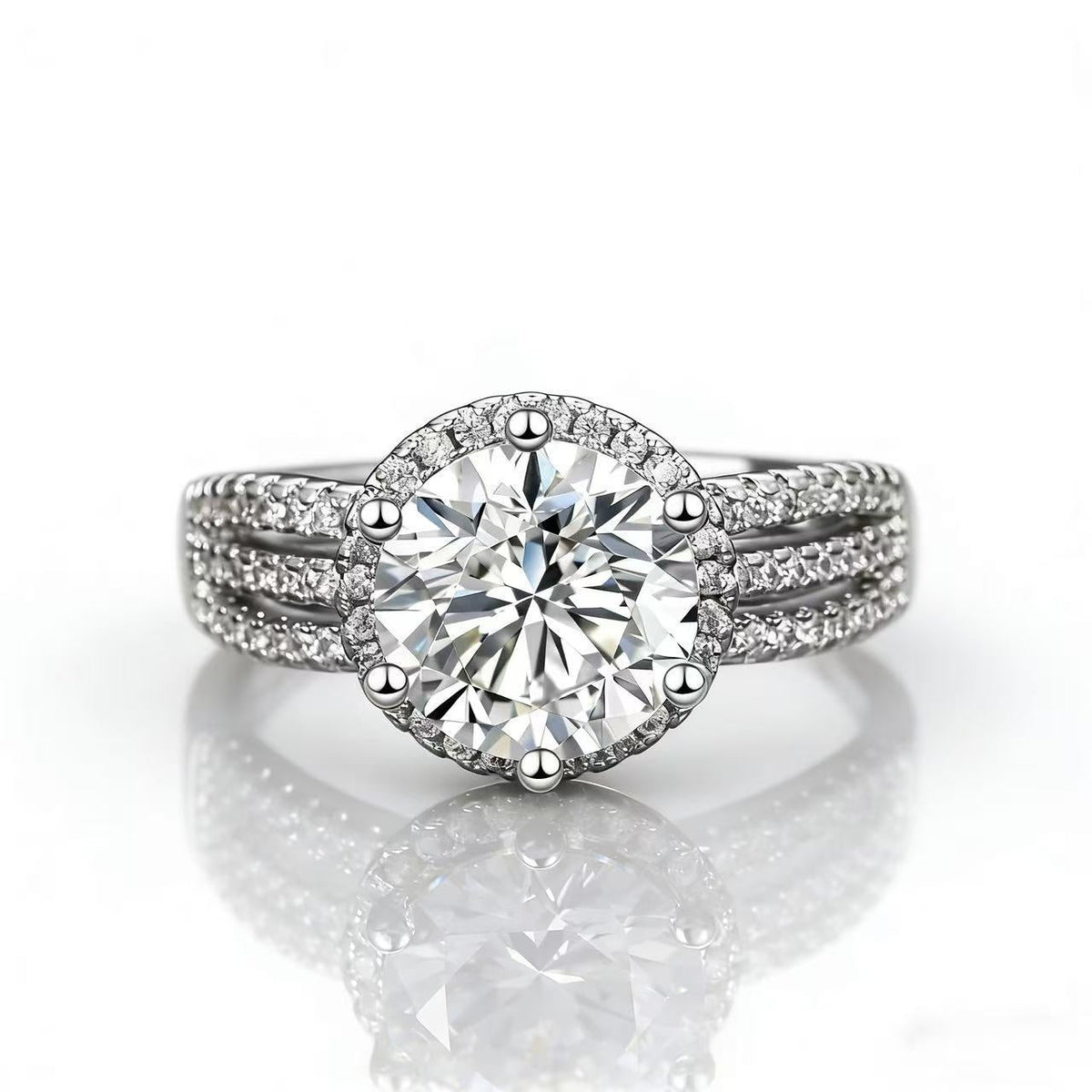 Women's Live Broadcast Karat Group Inlaid Zircon Ring